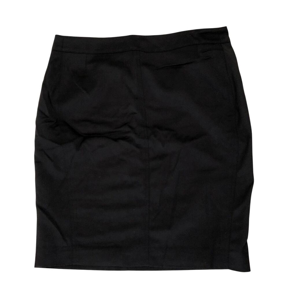 Akris Punto Black Career Pencil Skirt Lined 10 Dark Academia Straight Mini